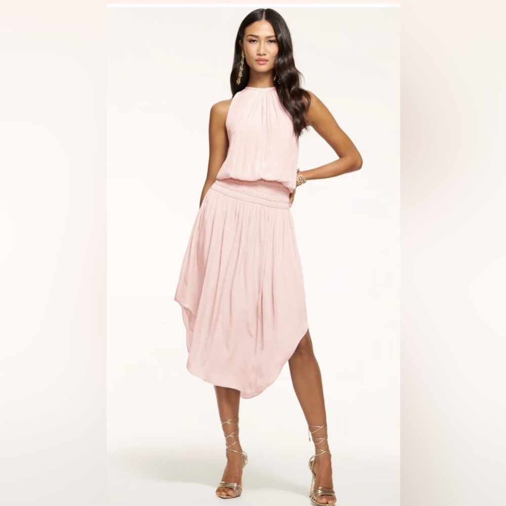 Ramy Brook Audrey light pink midi dress